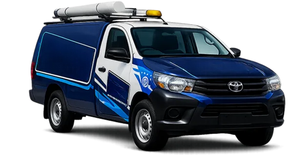 Our drain service van out on a Palm Beach job
