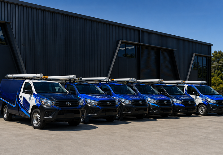 Fleet of Palm Beach Blocked Drains plumbing vans